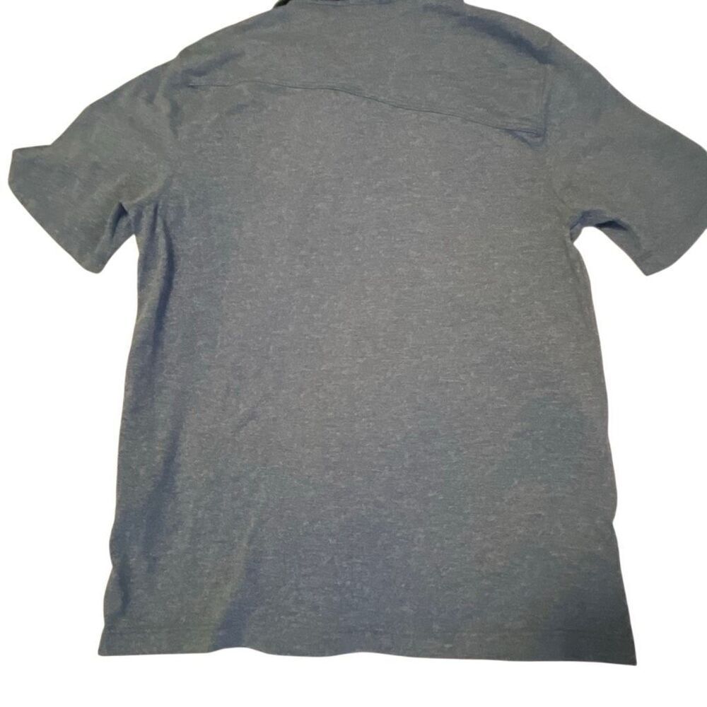 EUC! Volcom Boys Short Sleeve 3 Button Heathered Blue Polo Shirt Size M - Picture 3 of 5